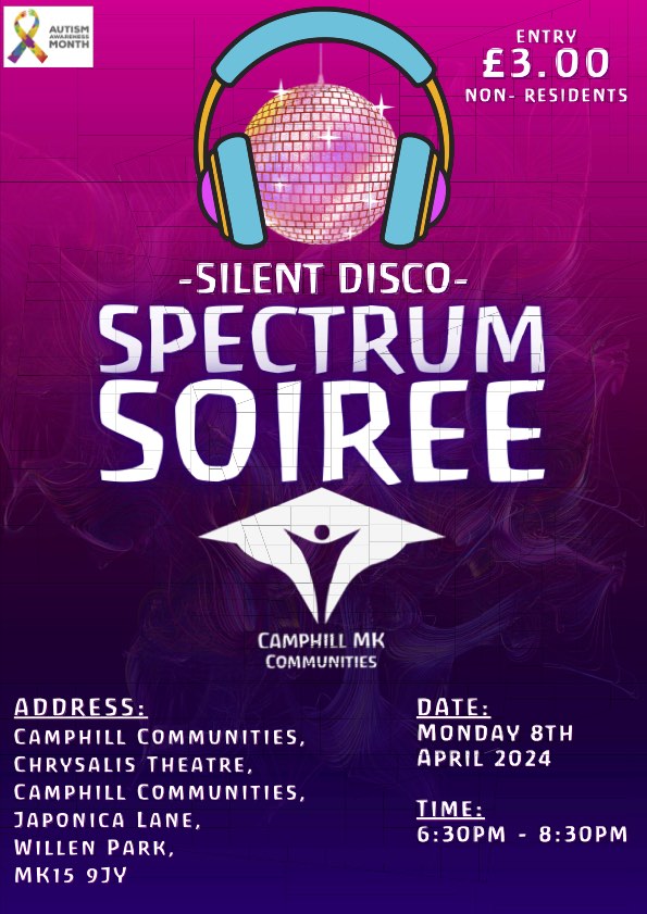Silent Disco - Autism Awareness Month - Poster